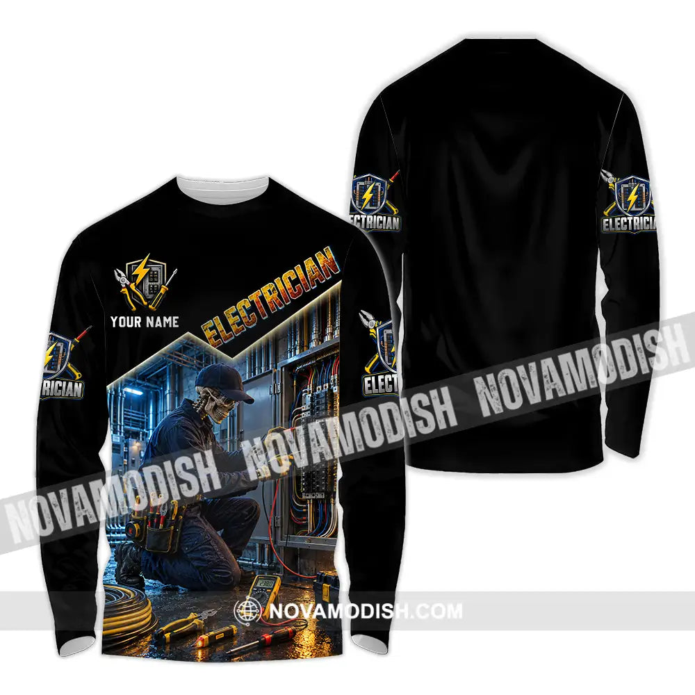 Unisex Shirt - Custom Electrician Shirt - Long Sleeve Shirt / S - T-shirt