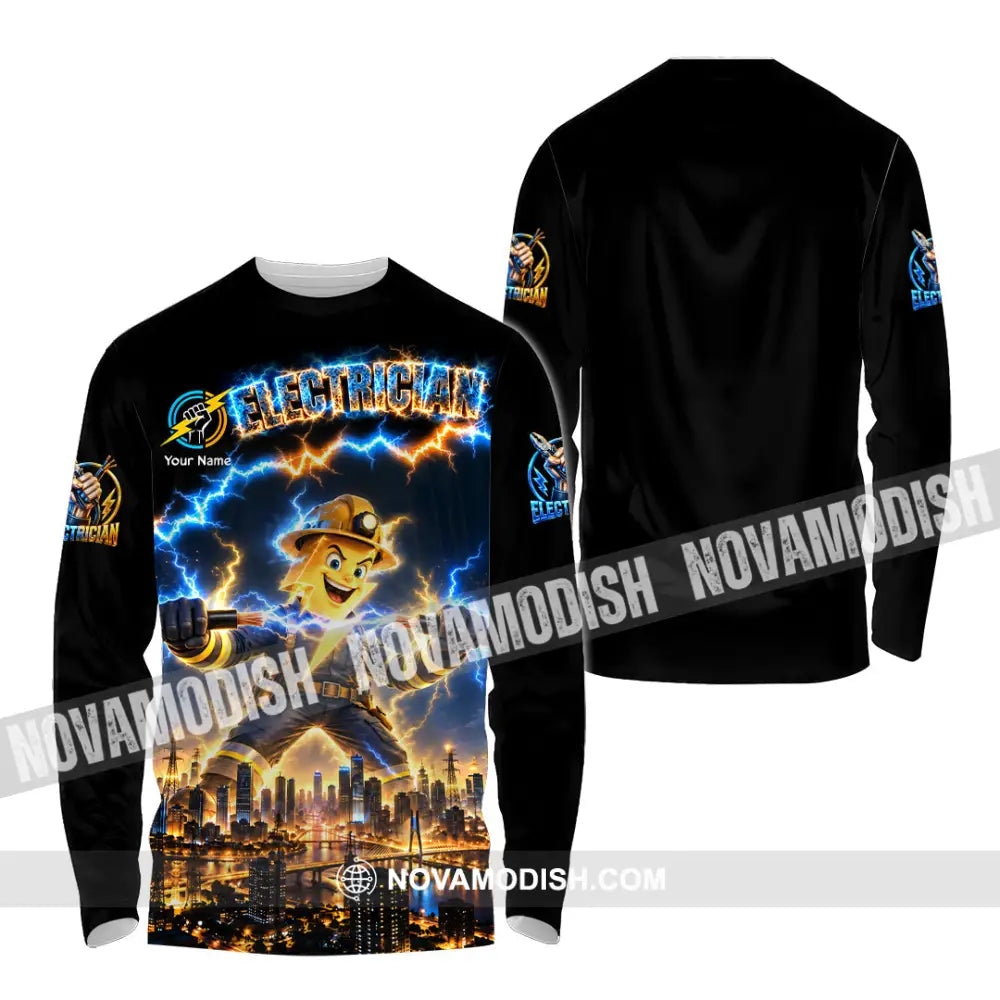 Unisex Shirt - Custom Electrician Shirt - Long Sleeve Shirt / S - T-shirt