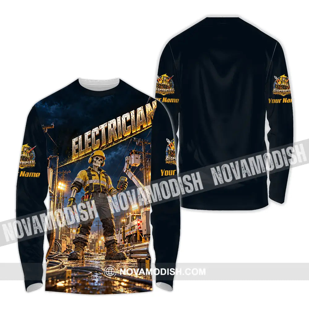 Unisex Shirt - Custom Electrician Shirt - Long Sleeve Shirt / S - T-shirt