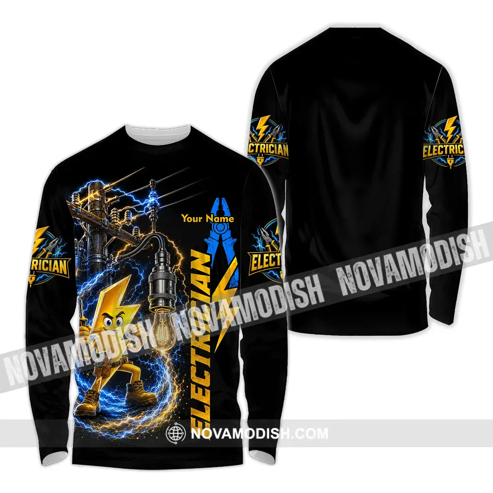 Unisex Shirt - Custom Electrician Shirt - Long Sleeve Shirt / S - T-shirt