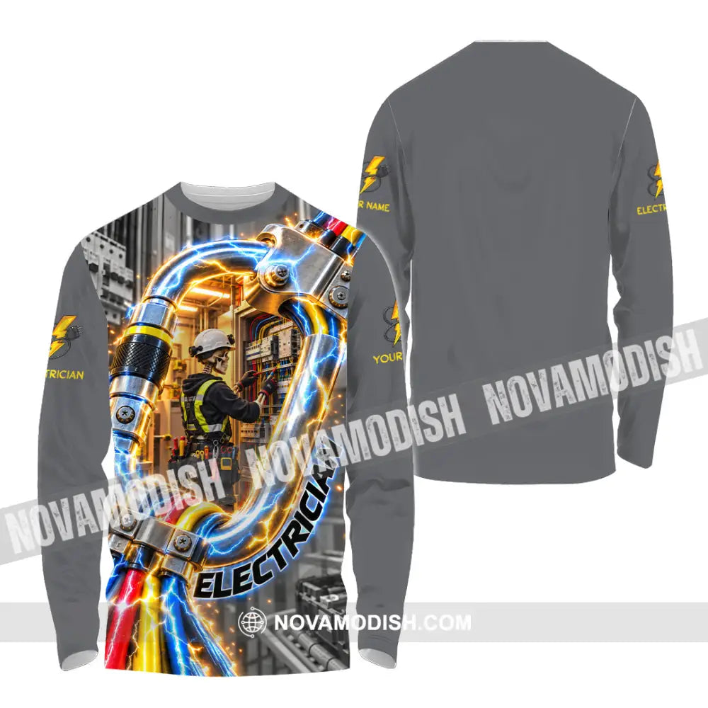 Unisex Shirt - Custom Electrician Shirt - Long Sleeve Shirt / S - T-shirt