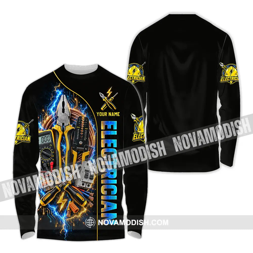 Unisex Shirt - Custom Electrician Shirt - Long Sleeve Shirt / S - T-shirt