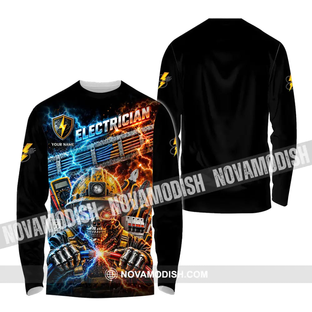 Unisex Shirt - Custom Electrician Shirt - Long Sleeve Shirt / S - T-shirt