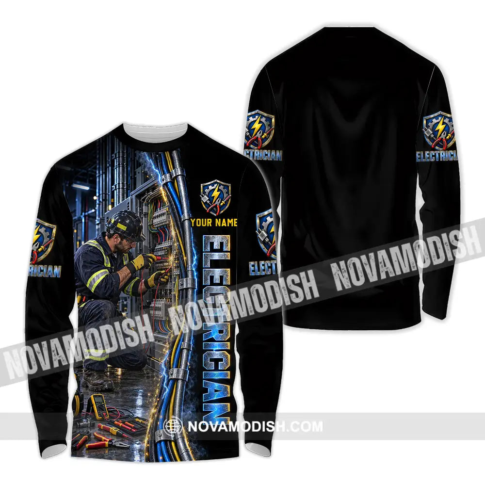 Unisex Shirt - Custom Electrician Shirt - Long Sleeve Shirt / S - T-shirt