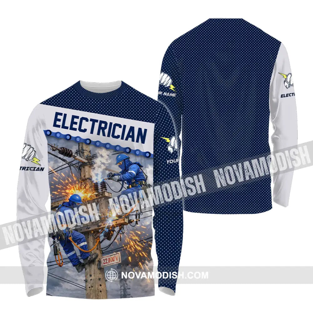Unisex Shirt - Custom Electrician Shirt - Long Sleeve Shirt / S - T-shirt
