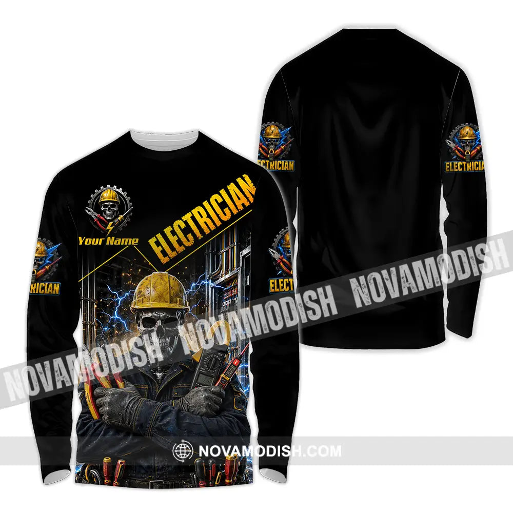 Unisex Shirt - Custom Electrician Shirt - Long Sleeve Shirt / S - T-shirt