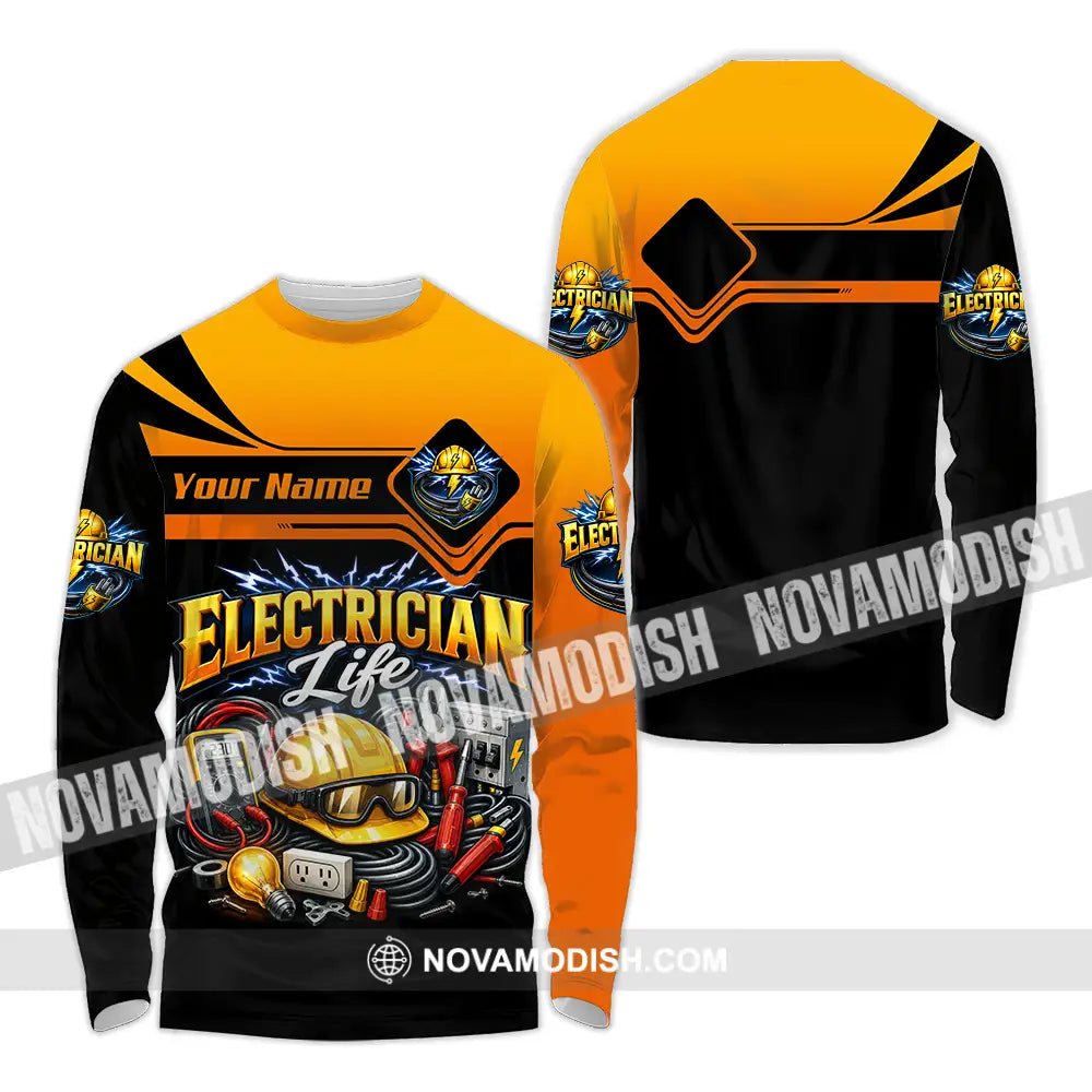 Unisex Shirt - Custom Electrician Shirt - Long Sleeve Shirt / S - T-shirt