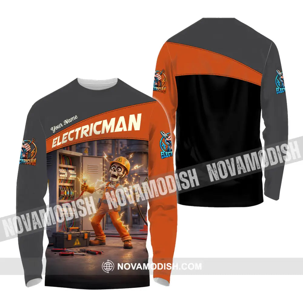 Unisex Shirt - Custom Electrician Shirt - Long Sleeve Shirt / S - T-shirt