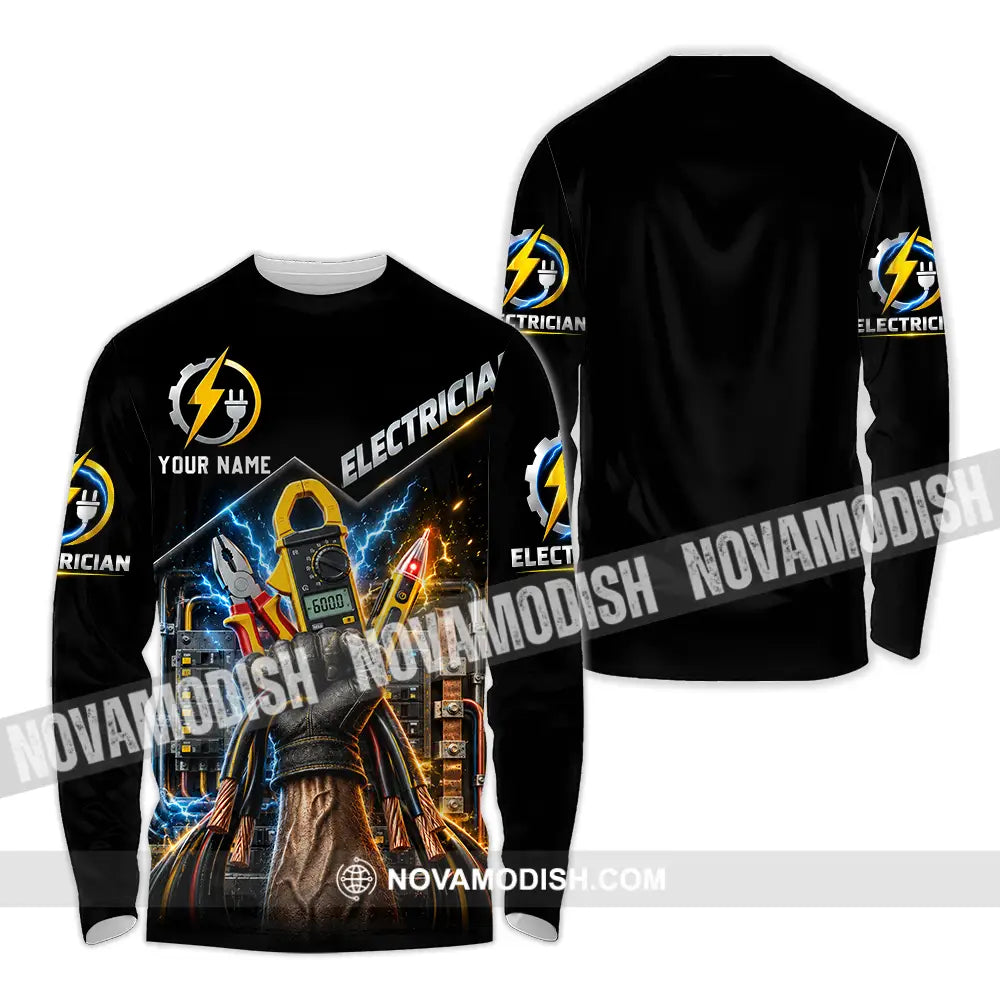 Unisex Shirt - Custom Electrician Shirt - Long Sleeve Shirt / S - T-shirt