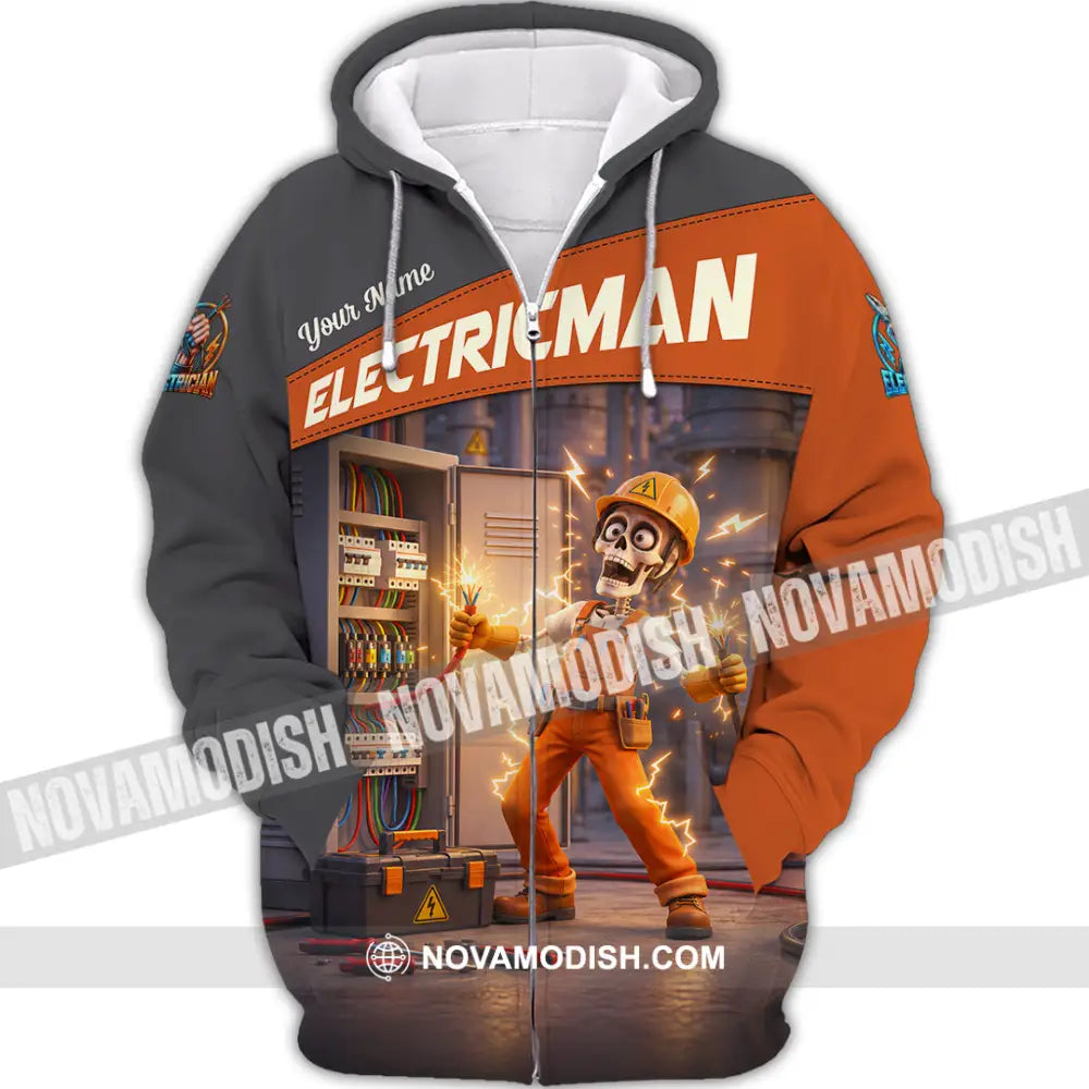 Unisex Shirt - Custom Electrician Shirt - Zipper Hoodie / S - T-shirt