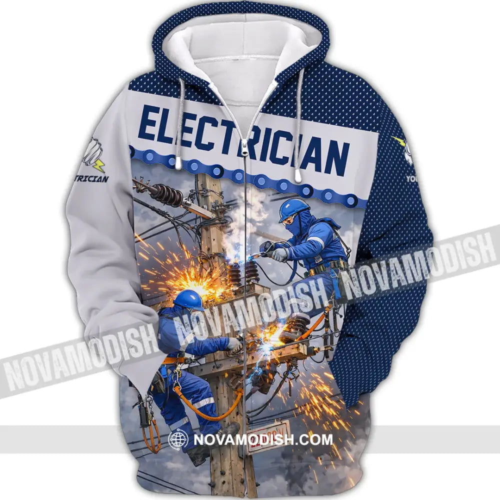 Unisex Shirt - Custom Electrician Shirt - Zipper Hoodie / S - T-shirt