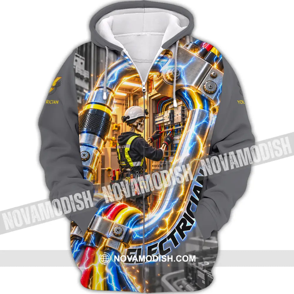 Unisex Shirt - Custom Electrician Shirt - Zipper Hoodie / S - T-shirt