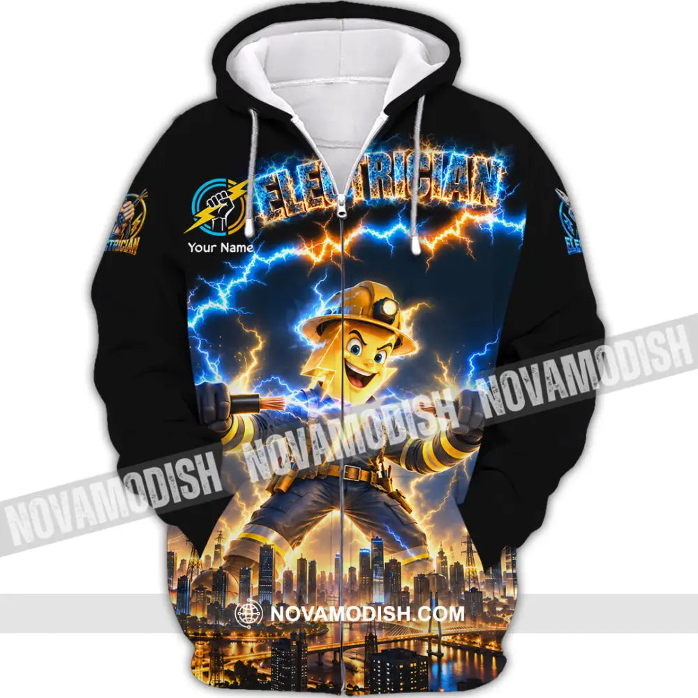 Unisex Shirt - Custom Electrician Shirt - Zipper Hoodie / S - T-shirt