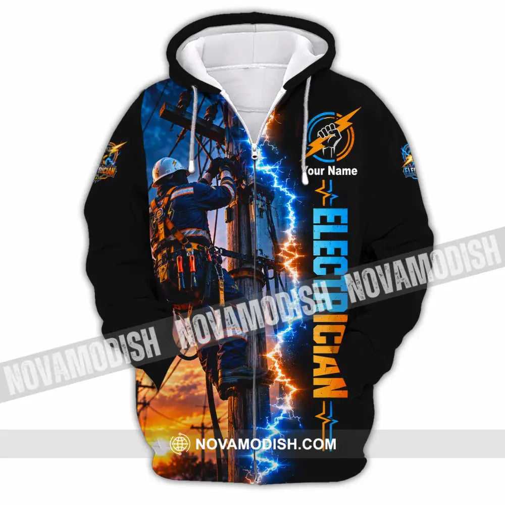Unisex Shirt - Custom Electrician Shirt - Zipper Hoodie / S - T-shirt