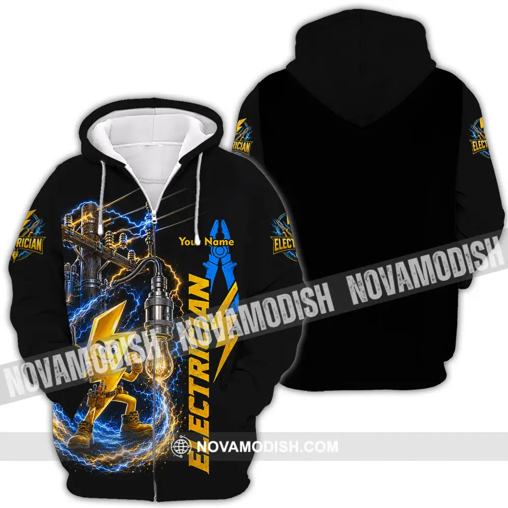 Unisex Shirt - Custom Electrician Shirt - Zipper Hoodie / S - T-shirt