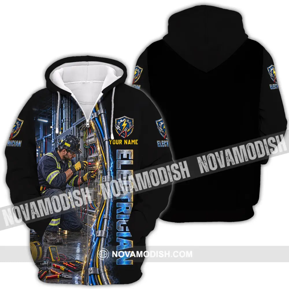 Unisex Shirt - Custom Electrician Shirt - Zipper Hoodie / S - T-shirt