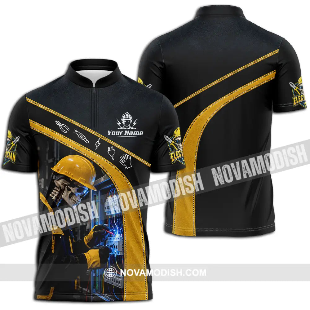 Unisex Shirt - Custom Electrician Shirt - Zipper Polo Shirt / S - T-shirt