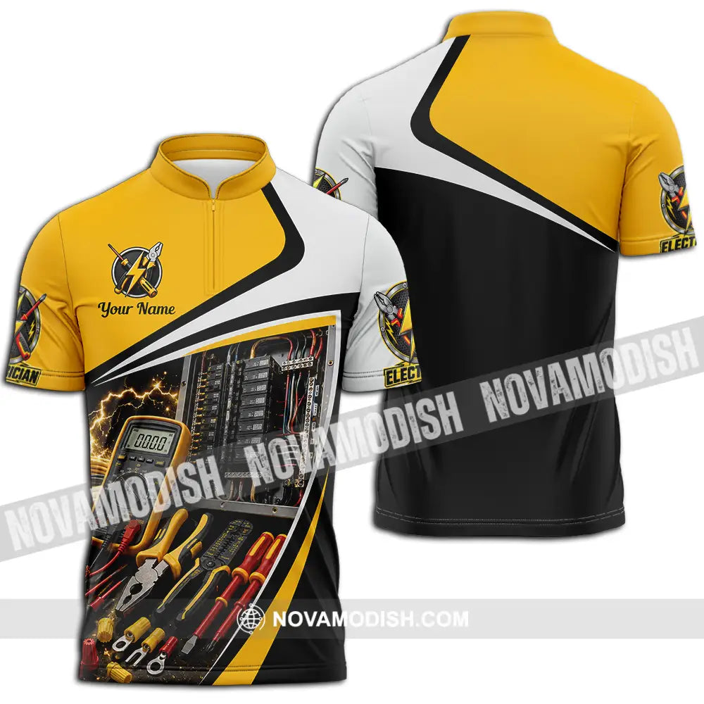 Unisex Shirt - Custom Electrician Shirt - Zipper Polo Shirt / S - T-shirt