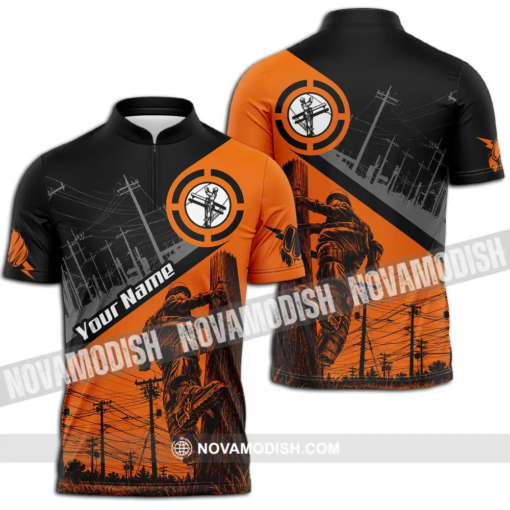 Unisex Shirt - Custom Electrician Shirt - Zipper Polo Shirt / S - T-shirt
