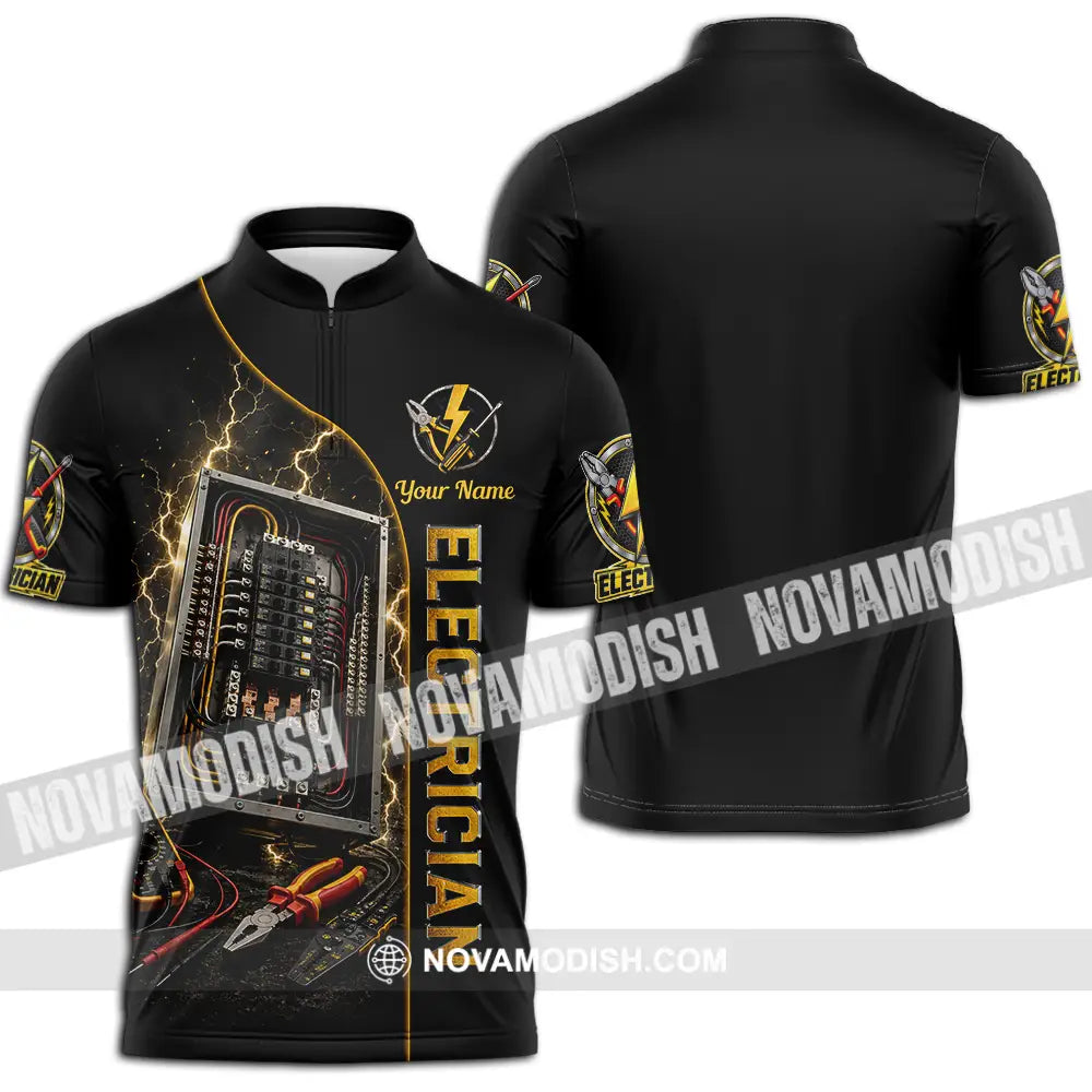 Unisex Shirt - Custom Electrician Shirt - Zipper Polo Shirt / S - T-shirt