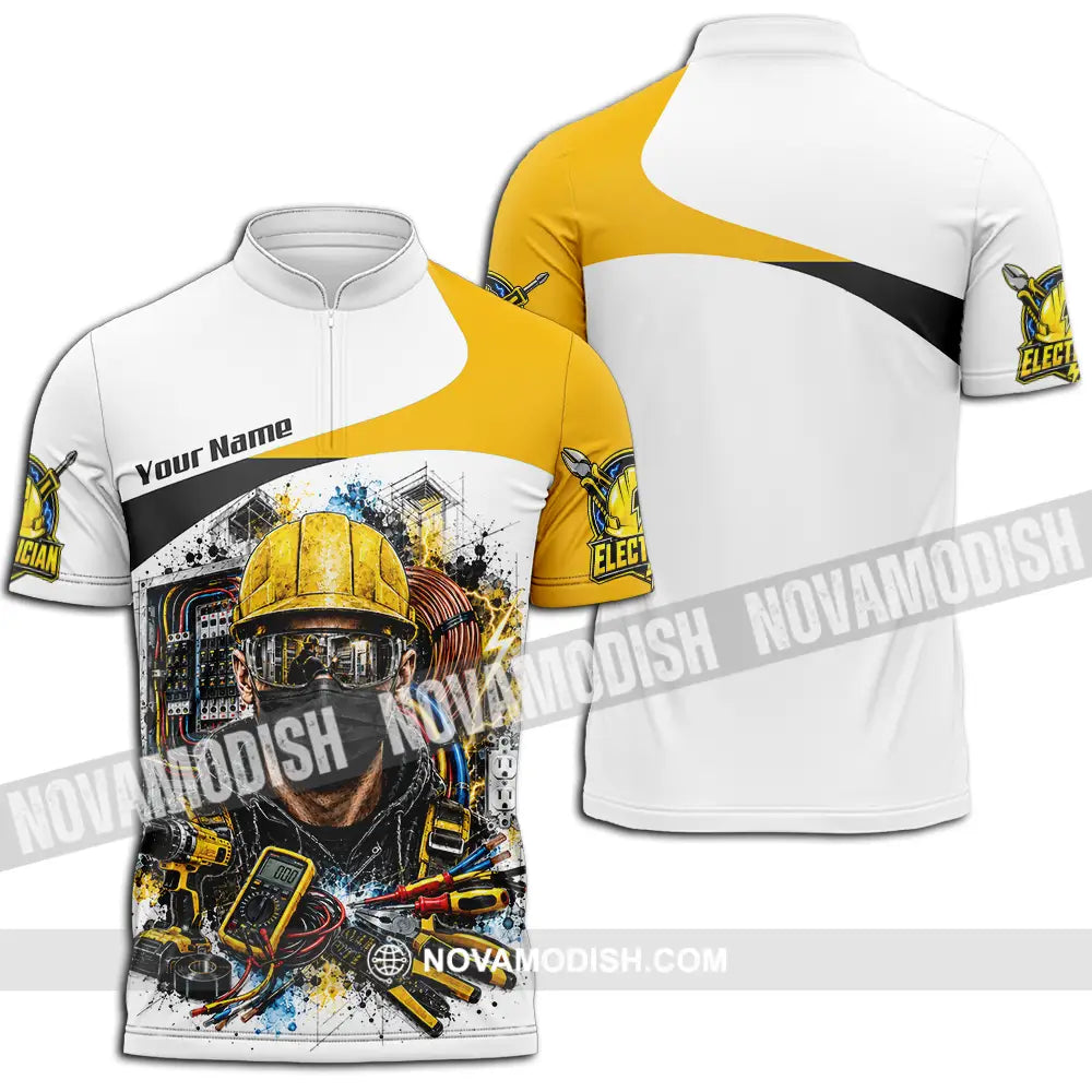 Unisex Shirt - Custom Electrician Shirt - Zipper Polo Shirt / S - T-shirt