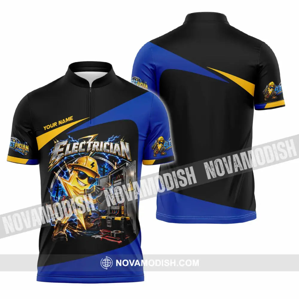 Unisex Shirt - Custom Electrician Shirt - Zipper Polo Shirt / S - T-shirt