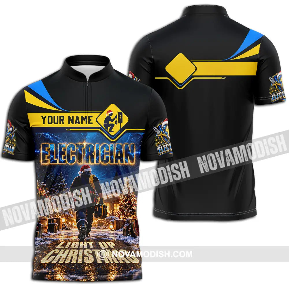 Unisex Shirt - Custom Electrician Shirt - Zipper Polo Shirt / S - T-shirt