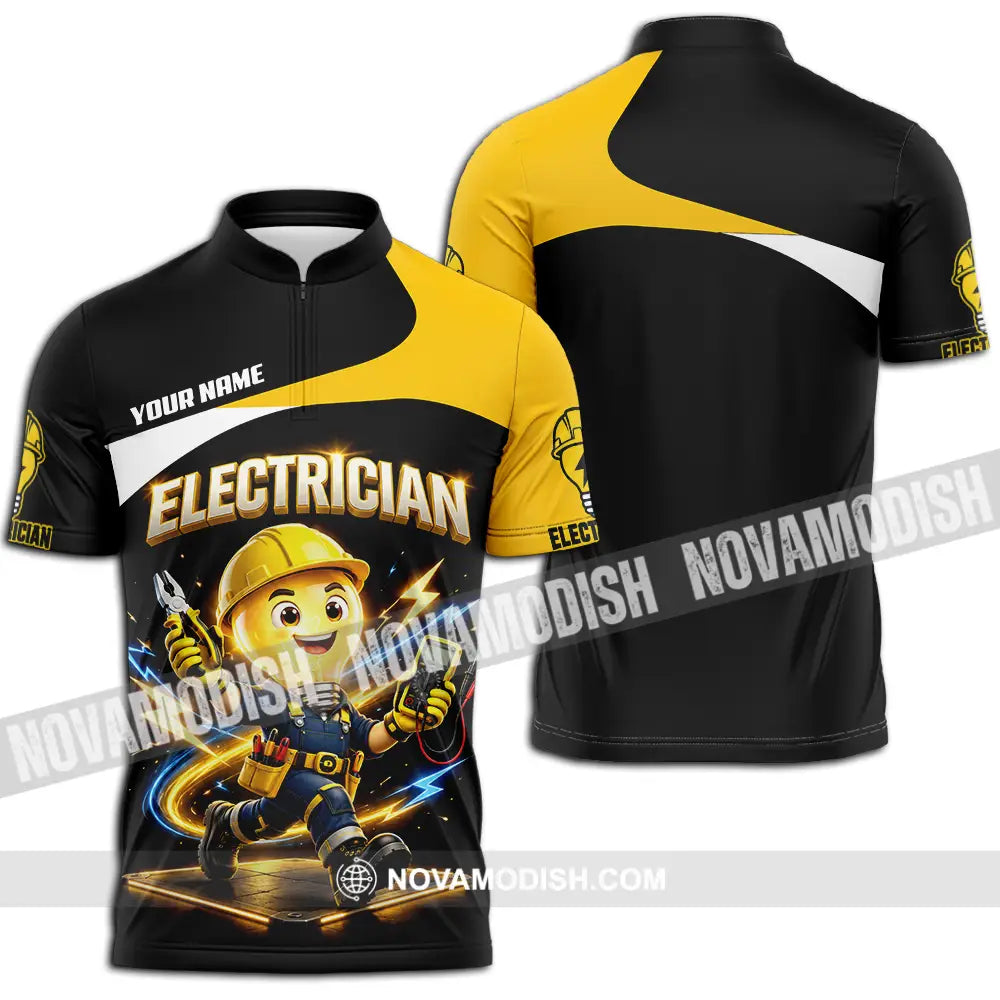 Unisex Shirt - Custom Electrician Shirt - Zipper Polo Shirt / S - T-shirt