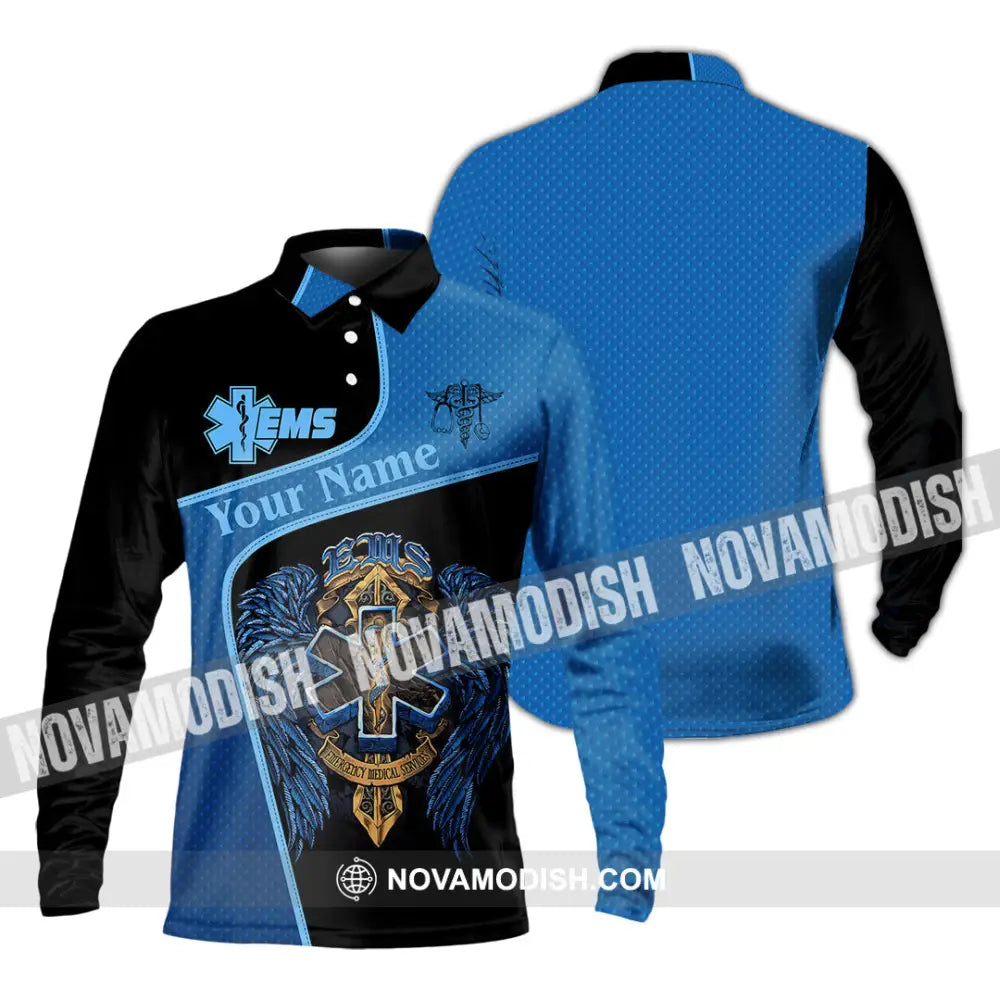Unisex Shirt - Custom EMS Shirt - Long Sleeve Polo / S - T-shirt