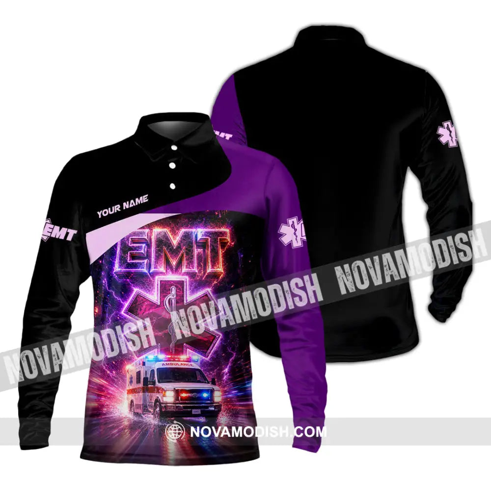 Unisex Shirt - Custom EMT Shirt - Long Sleeve Polo / S - T-shirt