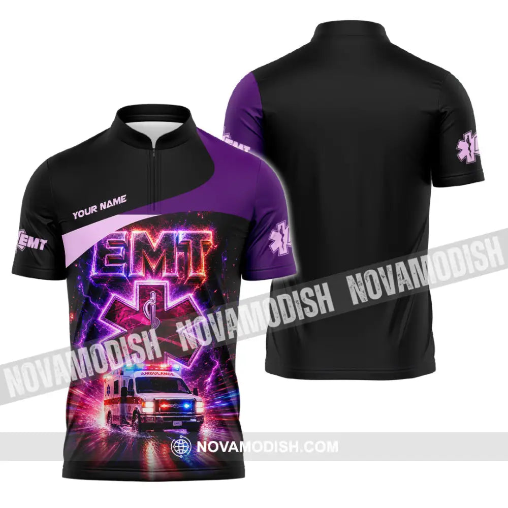 Unisex Shirt - Custom EMT Shirt - Zipper Polo Shirt / S - T-shirt
