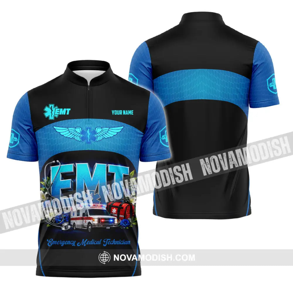 Unisex Shirt - Custom EMT Shirt - Zipper Polo Shirt / S - T-shirt