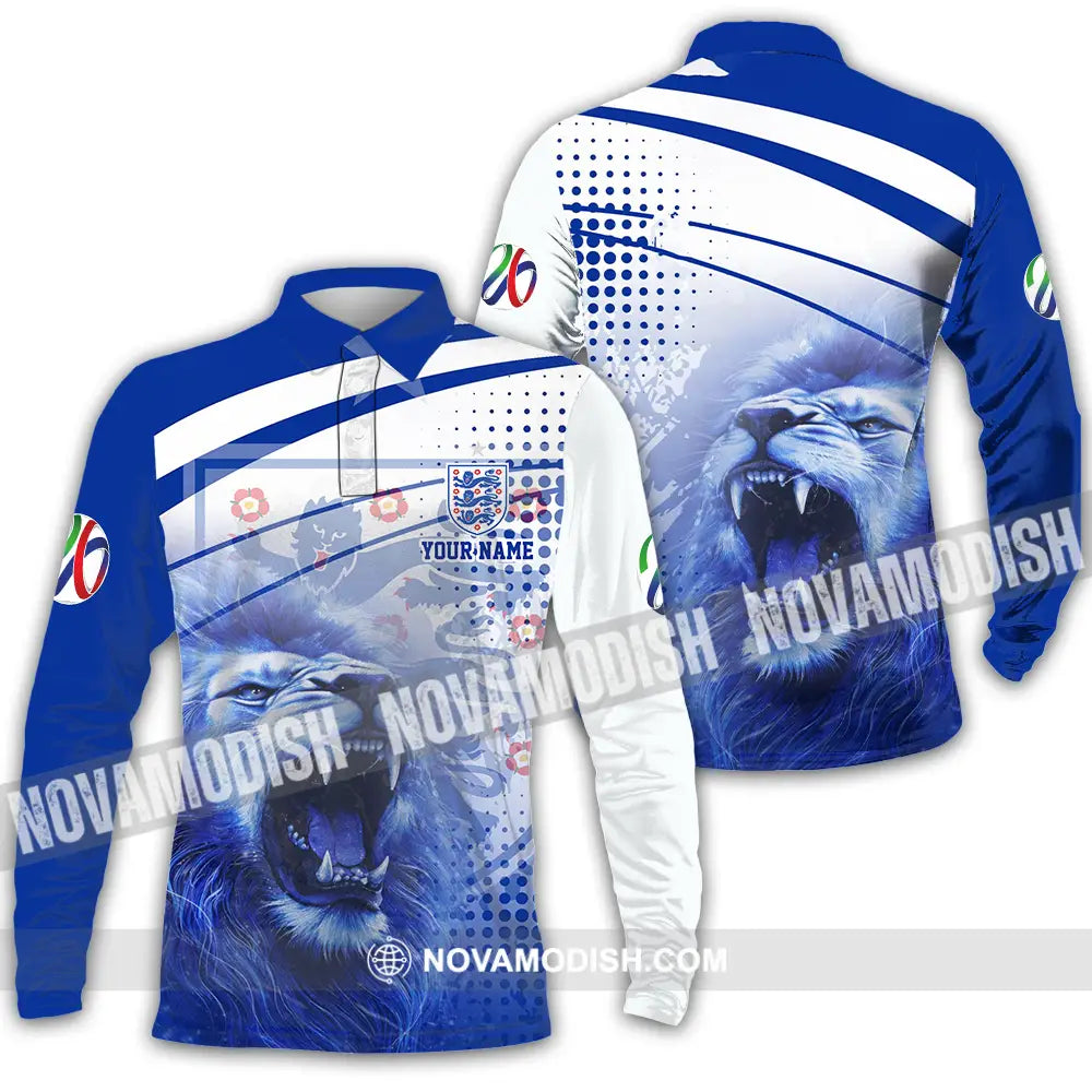 Unisex Shirt - Custom England 3D Shirt Long Sleeve Polo / S T-shirt