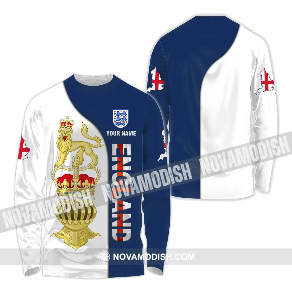 Unisex Shirt - Custom England 3D Shirt Long Sleeve Shirt / S T-shirt