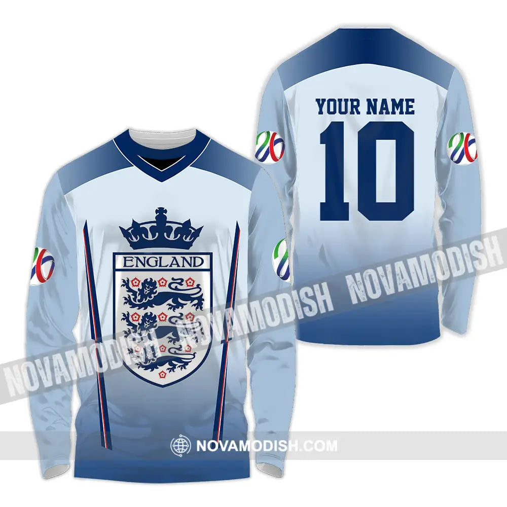 Unisex Shirt - Custom England 3D Shirt Long Sleeve Shirt / S T-shirt