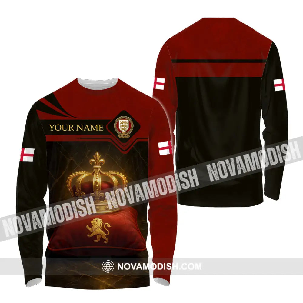 Unisex Shirt - Custom England 3D Shirt Long Sleeve Shirt / S T-shirt