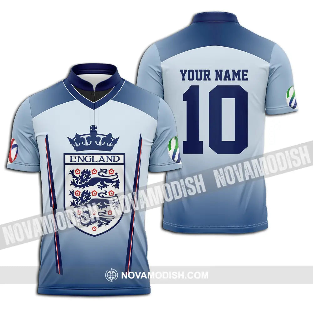 Unisex Shirt - Custom England 3D Shirt Zipper Polo Shirt / S T-shirt