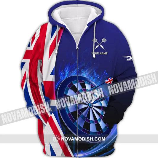 Unisex Shirt Custom England Darts Polo Hoodie Team T-Shirt Gift For Players Zipper / S