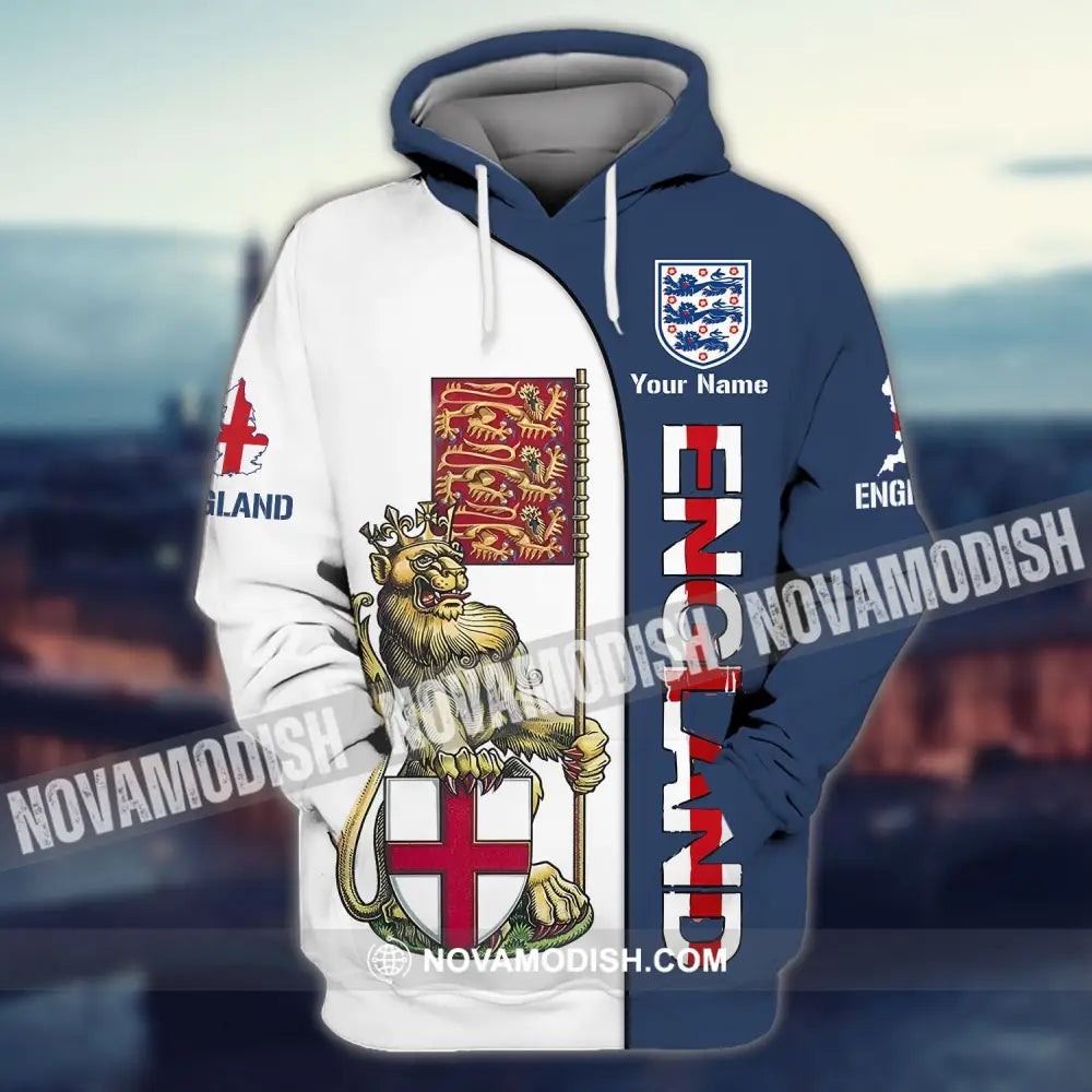 Unisex Shirt - Custom England Football Name T-Shirt England Three Lion Hoodie / S T-shirt
