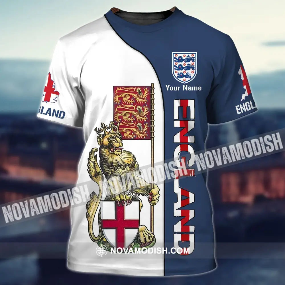 Unisex Shirt - Custom England Football Name T-Shirt England Three Lion T-Shirt / S T-shirt