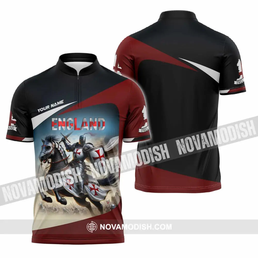 Unisex Shirt - Custom England Forever Shirt Zipper Polo Shirt / S T-shirt