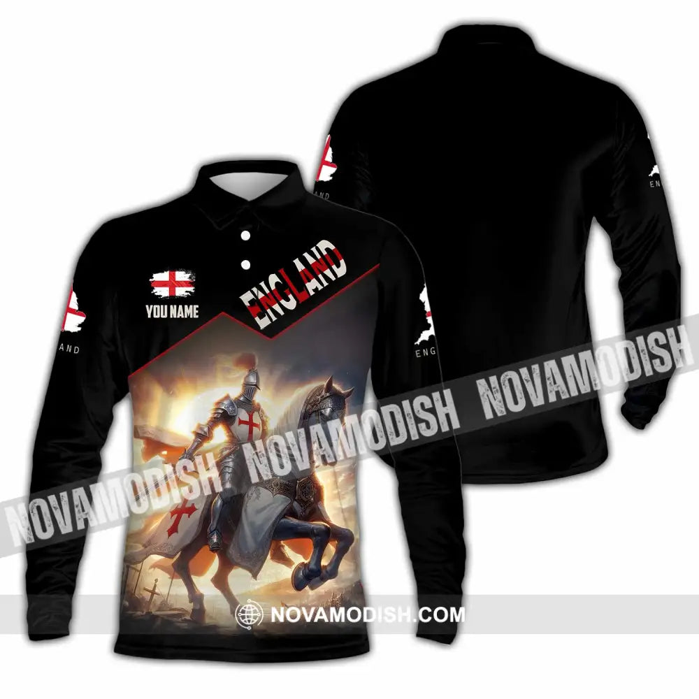 Unisex Shirt - Custom England Shirt Long Sleeve Polo / S T-shirt