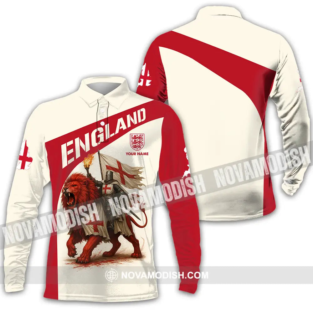 Unisex Shirt - Custom England Shirt Long Sleeve Polo / S T-shirt
