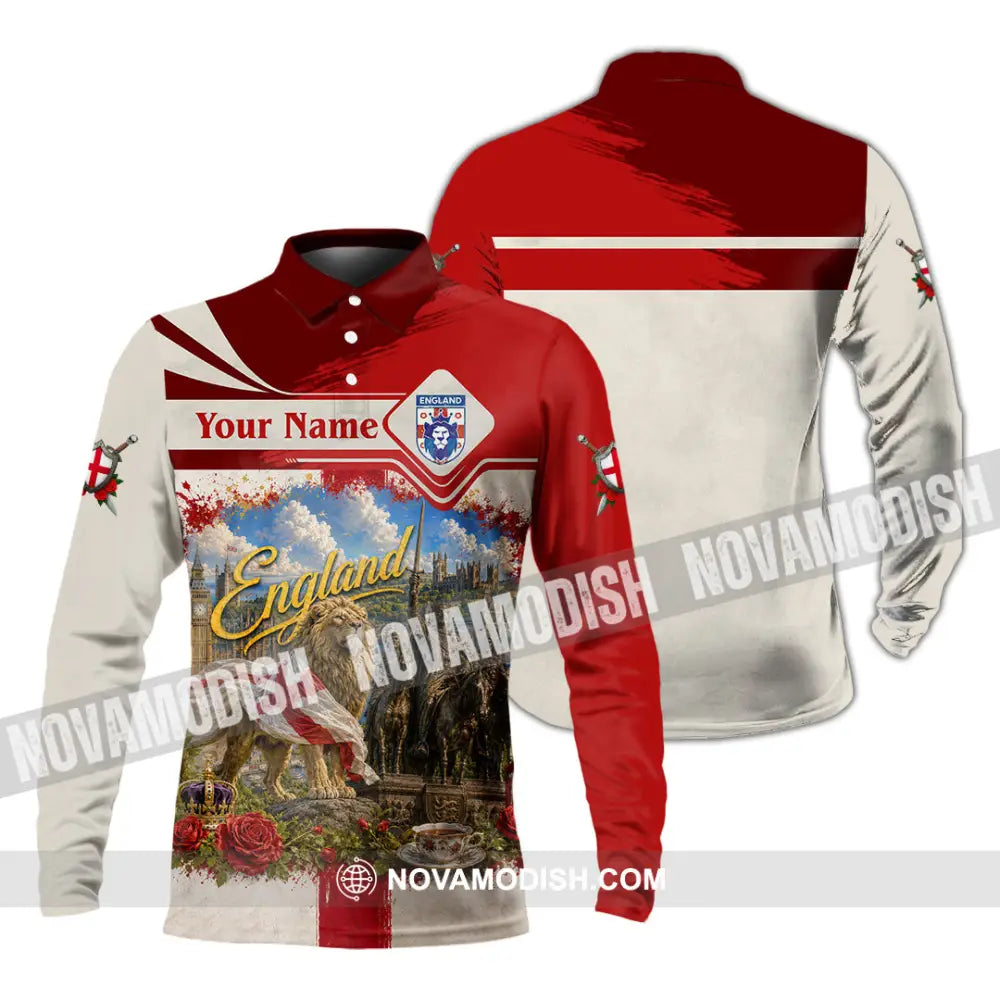 Unisex Shirt - Custom England Shirt - Long Sleeve Polo / S - T-shirt