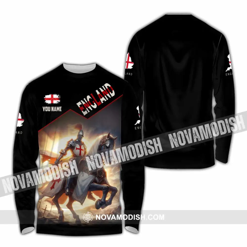 Unisex Shirt - Custom England Shirt Long Sleeve Shirt / S T-shirt