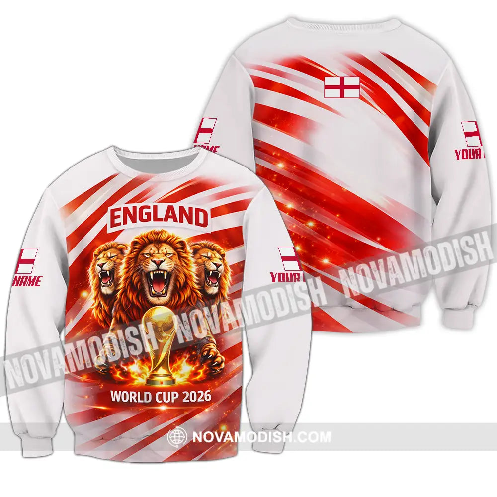 Unisex Shirt - Custom England World Cup 2026 3D Shirt - Long Sleeve / S - T-shirt