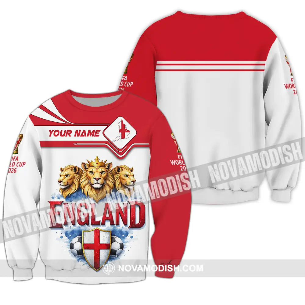 Unisex Shirt - Custom England World Cup 2026 3D Shirt Long Sleeve / S T-shirt