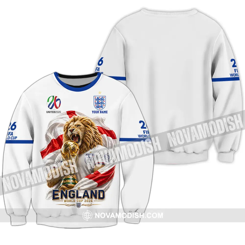 Unisex Shirt - Custom England World Cup 2026 3D Shirt - Long Sleeve / S - T-shirt
