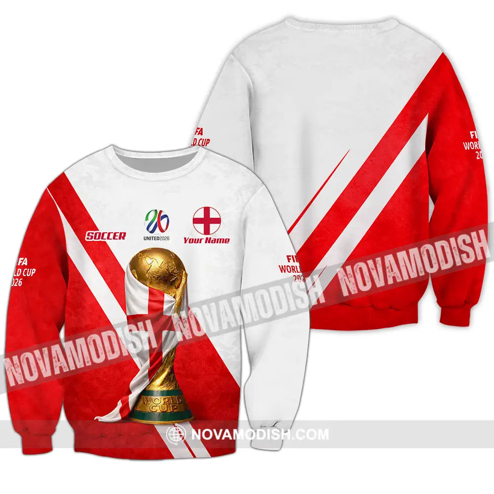 Unisex Shirt - Custom England World Cup 2026 3D Shirt - Long Sleeve / S - T-shirt