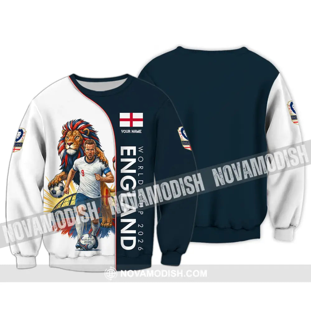 Unisex Shirt - Custom England World Cup 2026 3D Shirt Long Sleeve / S T-shirt